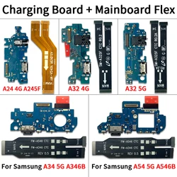 Samsung A24 için USB şarj Dock Port Flex A32 4G A34 A54 5G Dock bağlayıcı USB şarj kurulu Port anakart Flex kablo mikro