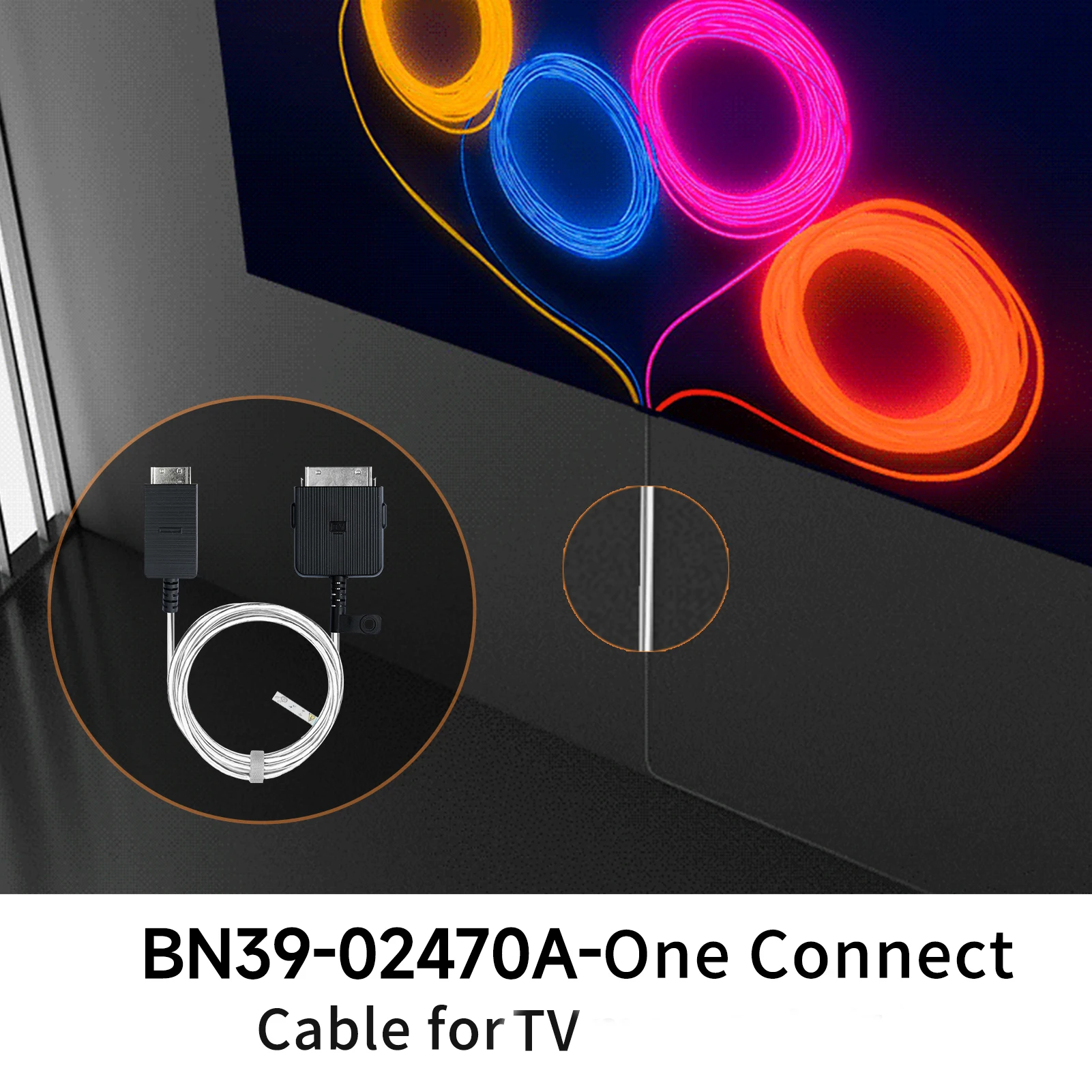 

New 5M/16-ft BN39-02470A Connect Cable is for QLED and Framework TV QN49LS03RAF QN50LS03TAF QN55LS03RAF QN65LS03RAF QN75LS03TAF