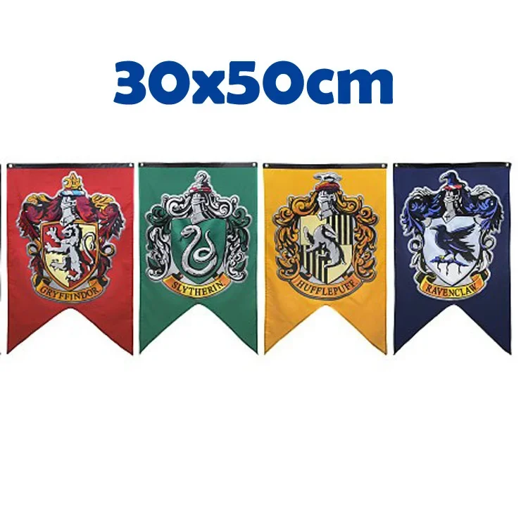 30*50cm Harried Magic School Banner bandera Potters Hogwarts decoración de fiesta universitaria pintura figuras de acción de juguete regalo para