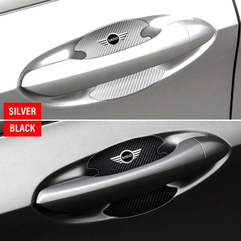 4pcs New Car Sticker Anti Scratch Car Door Handle Carbon Fiber Protector For Mini Cooper R50 R52 R53 R55 R56 R60 R61 F54 F55 F56