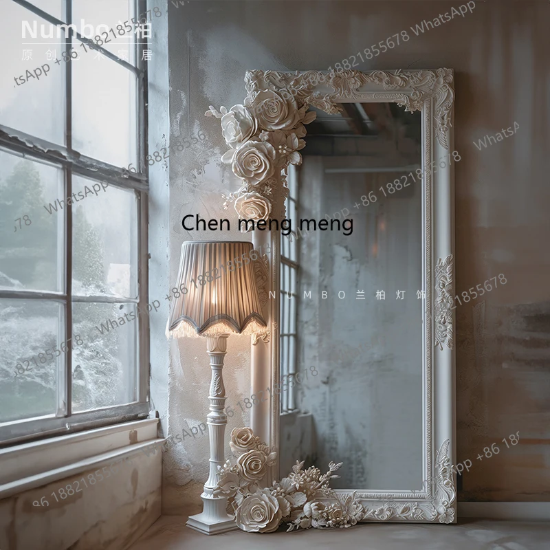 French cream wind floor lamp living room sofa vertical table lamp girl bedroom study advanced sense