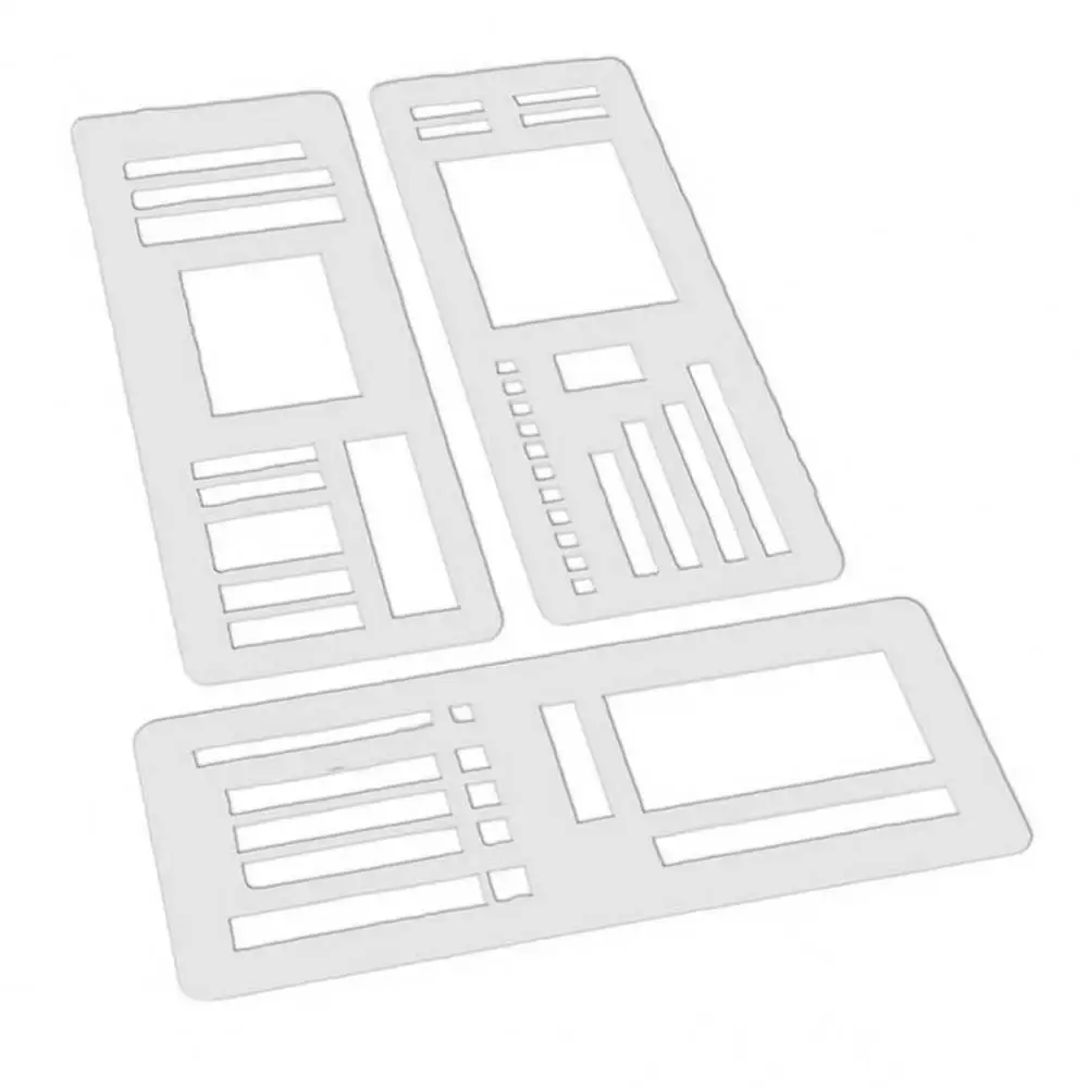 Templat Gambar Fleksibel Set Templat Fleksibel Buatan Tangan untuk Diy Scrapbooking Jurnal dengan Daftar Periksa Gambar Perencana Kotak Titik