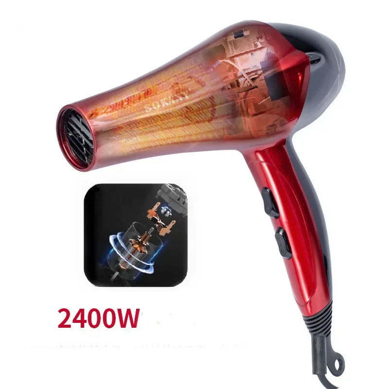 Electric Professional Hair Dryer Salon With Nozzle Ionic Secador Portable Red Blow Drier Hairstyles And Tools Drying Machine