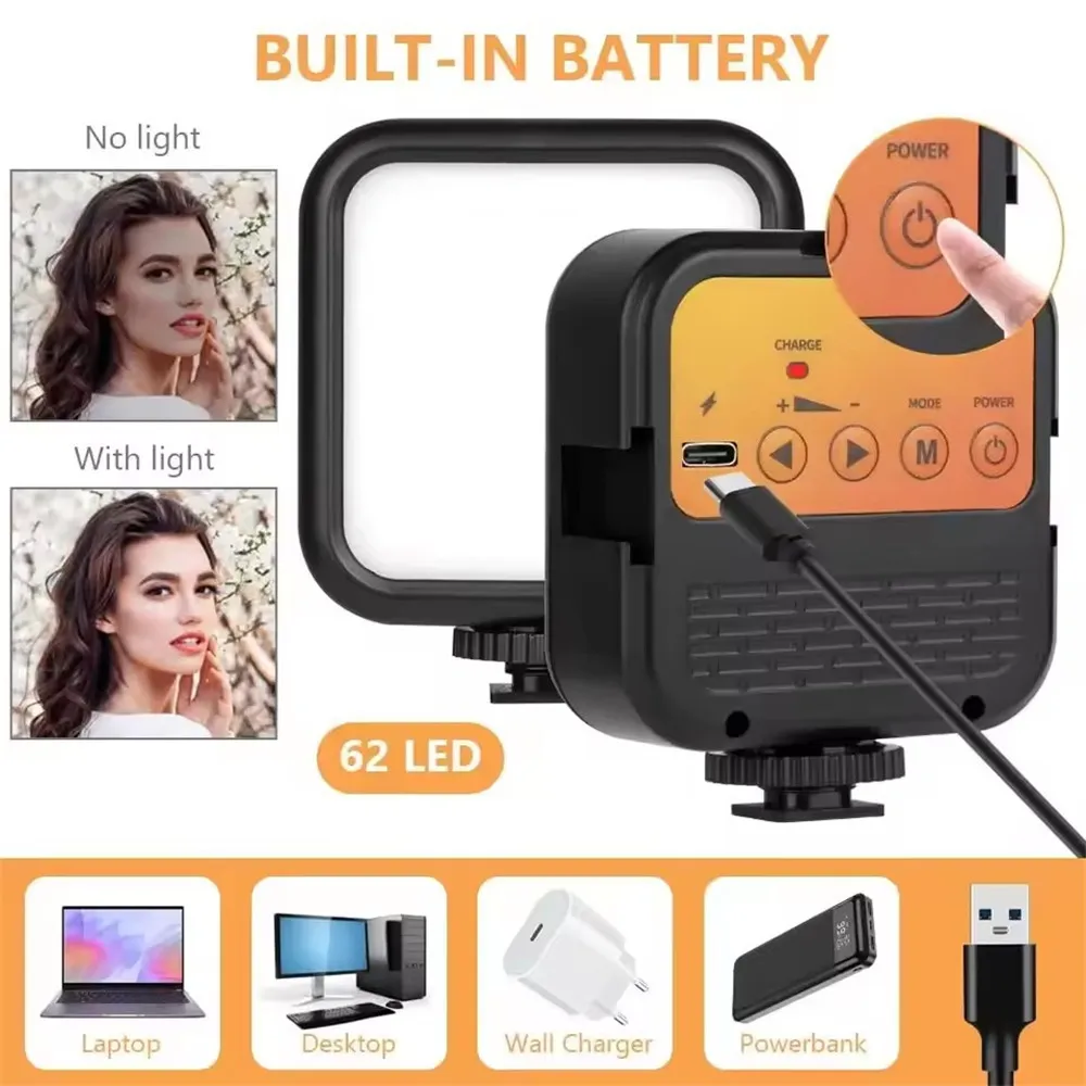 MEUYAG RGB الفيديو الضوئي كاميرا LED صغيرة ضوء قابلة للشحن LED لوحة مصباح صور فيديو ملء الإضاءة ليوتيوب تيك توك #3