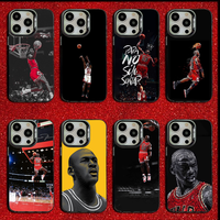 Basketball J-Jordan-23 Phone Case For iPhone 16,15,14,13,12,11,Mini,Pro,MAX Gray Matte Silicone Black Soft Cover