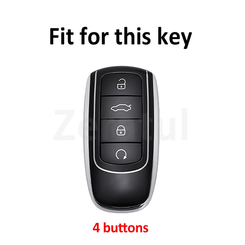 Gun Grey TPU Fob For Chery Tiggo 7 Pro Max Omoda 5 C5 Modod Chery Tiggo 8 Pro Tiggo 8plus New 5 Plus 7pro TPU Car Key Case Cover