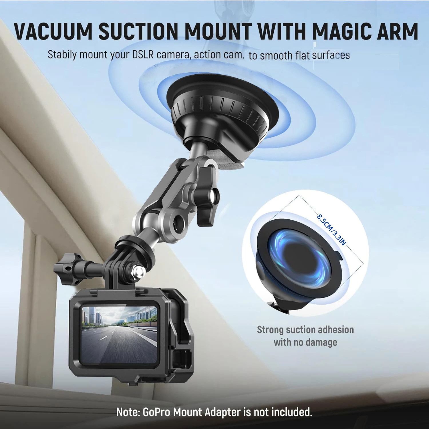 �y�Z�[�����zInsta360 X4 X3 X2�APocket 3�AGoPro 12 11 10 9 8�AAction 4 3�Ή��A���͂ȋz�Վ��ԍڃz���_�[�A�_�b�V���{�[�h�N�C�b�N�����[�X�z���_�[