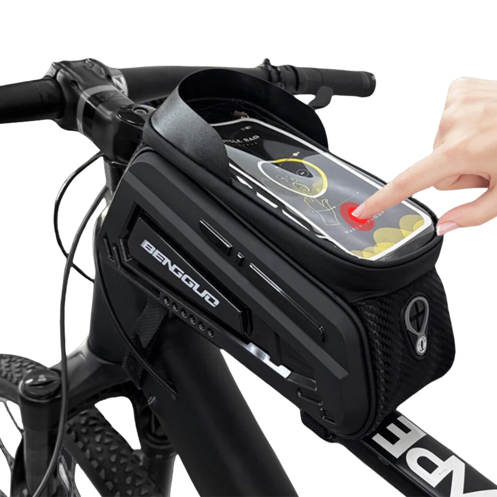 

2L Bicycle Phone Front Frame Bag Waterproof Bicycle Top Tube Bag Bike Phone Mount Pouch for Phones Under 8 Inch