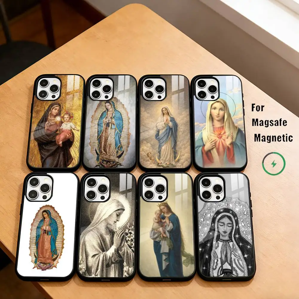 

The Great V-Virgin Mary Phone Case For iPhone17,16,15,14,13,12,11 Plus,Pro Magnetic with Magsafe Wireless Charging