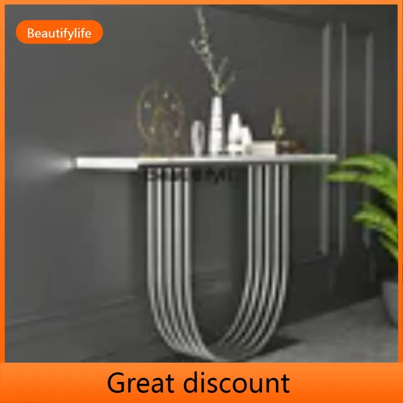 

A48 Light Luxury Nordic Marble Entryway Table Modern Simple Ultra-Narrow Console Hallway Entryway Cabinet