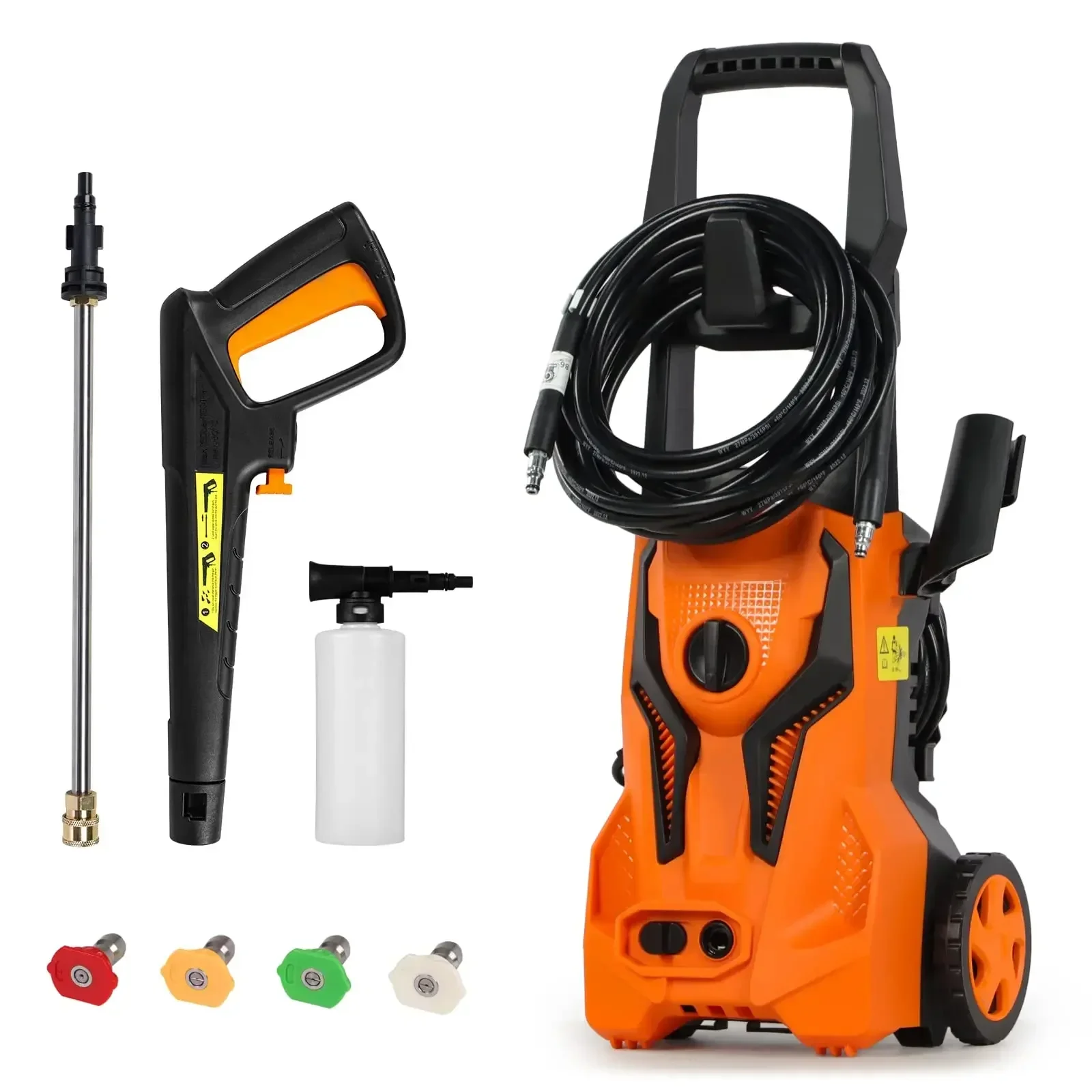 Electric Pressure Washer, Power Washer, Max. 3500PSI 2.4GPM Pressure Washer Car Washer Machine with 24FT Hose Spray Gun 4 Nozzle