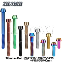 Xingxi Titanium Ti Bolt M5x9 16 18 20 25 30 35 40 45 50 55 60mm Taper Head Screw for Bicycle Stem Seatpost Bicycle Parts GR5