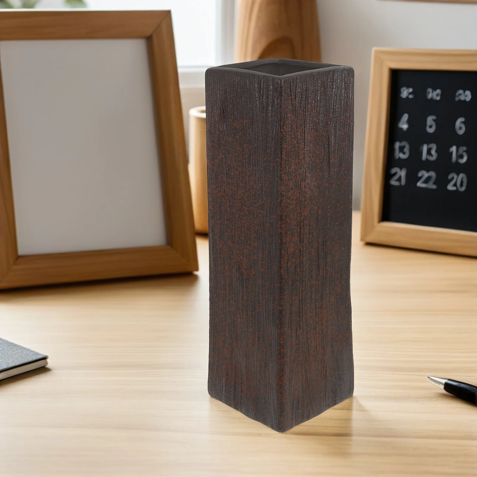 

Vintage Ceramic Vase Handmade Rustic Wide Mouth for Dried Flowers Decorative Table Centerpiece Boho Home