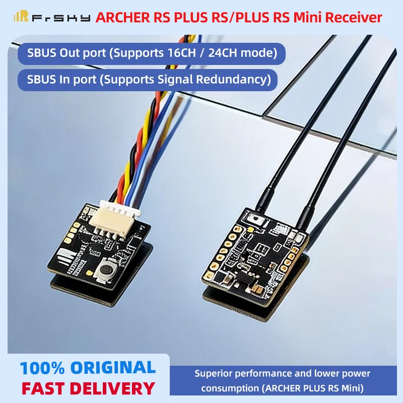 

FrSky ARCHER PLUS RS/PLUS RS Mini Receiver S.Port / F.Port / FBUS Compatible with FrSky ACCESS/ACCST D16 transmitters.