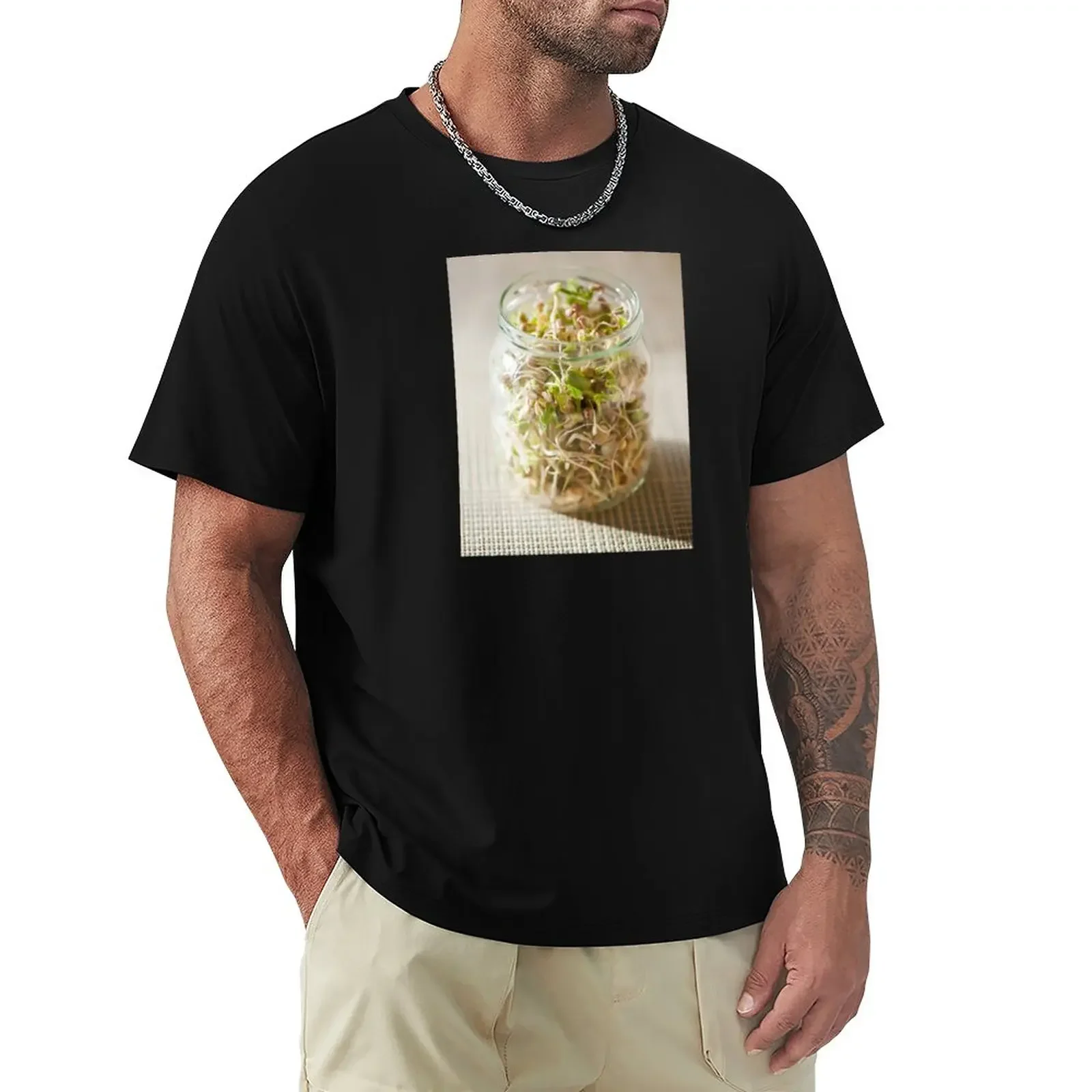 

Many cereal sprouts growing T-Shirt Short sleeve tee cute tops Men's t shirts