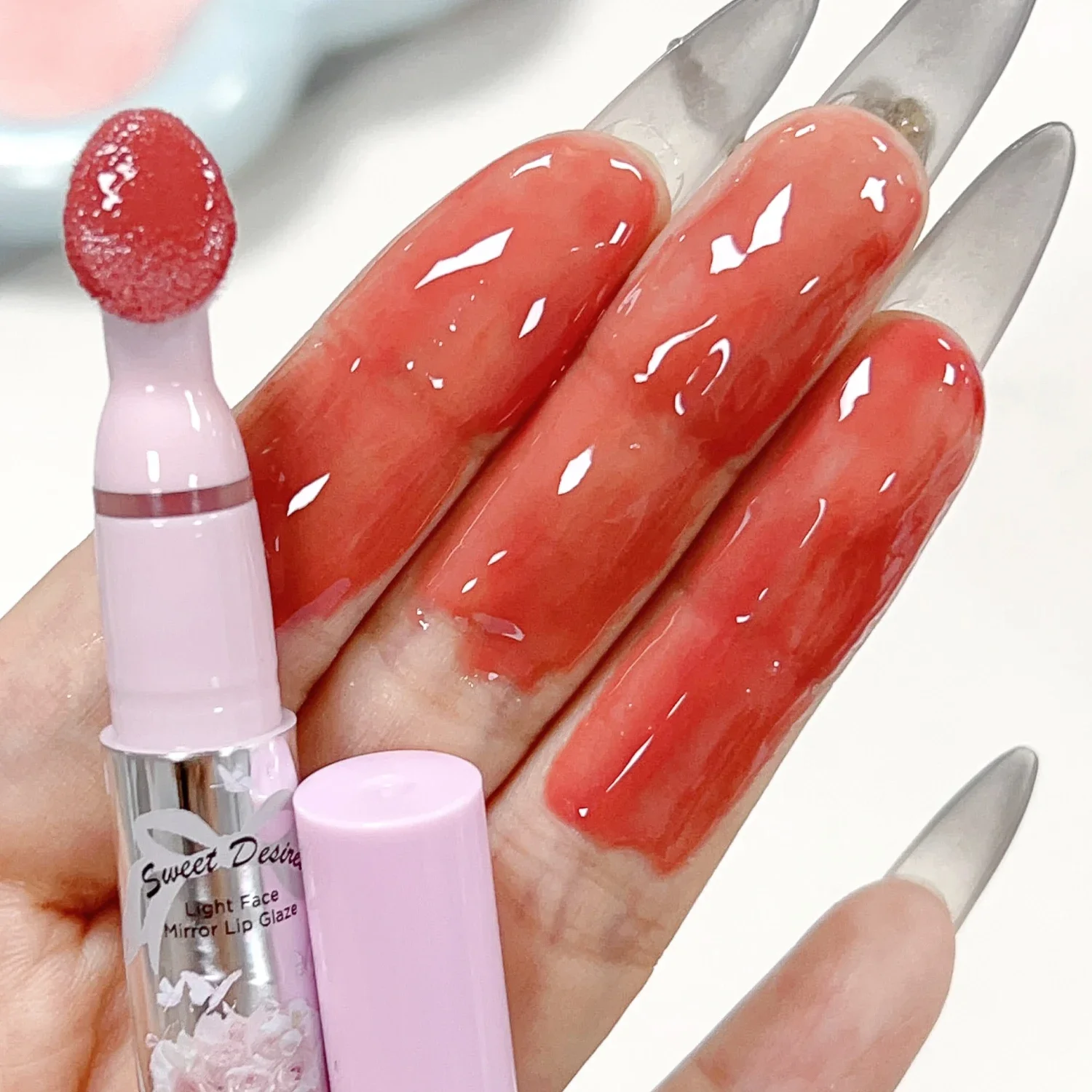 Mirror Glass Lip Gloss Makeup Red Sexy Light Moisturizing Lip Glaze Water Clear Lipstick Non Stick Cup Liquid Lips Tint Cosmetic