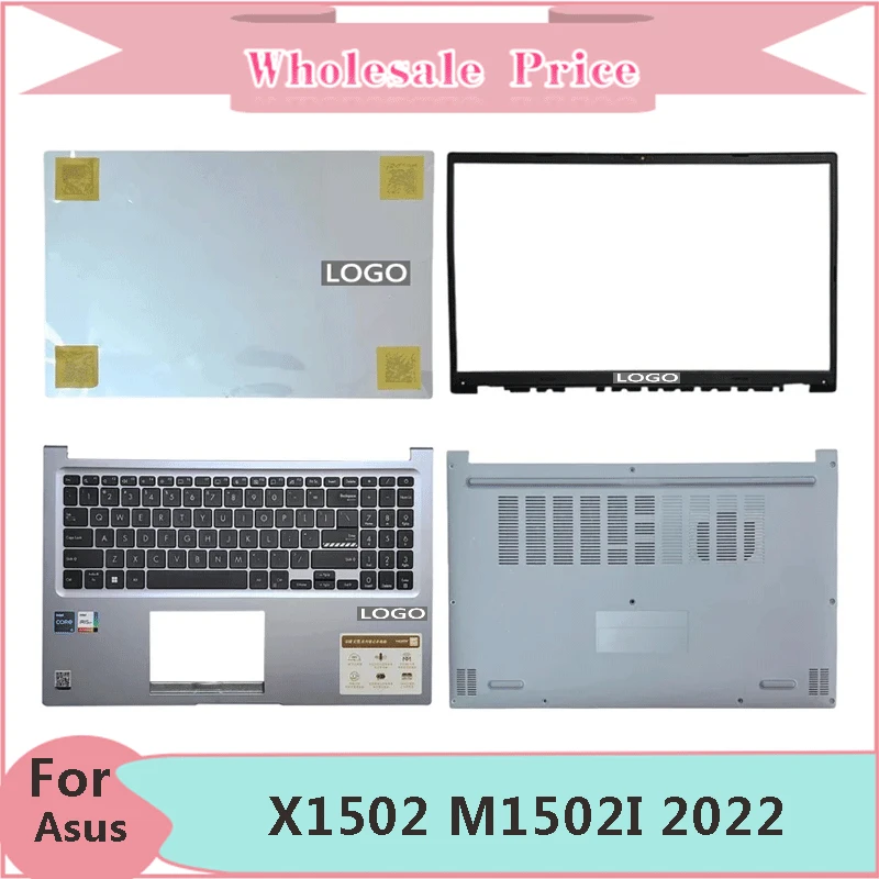 New For Asus Vivobook 15 X1502 M1502I 2022 12Gen Laptop LCD Back Cover Front Bezel Upper Palmrest Bottom Base Case Keyboard