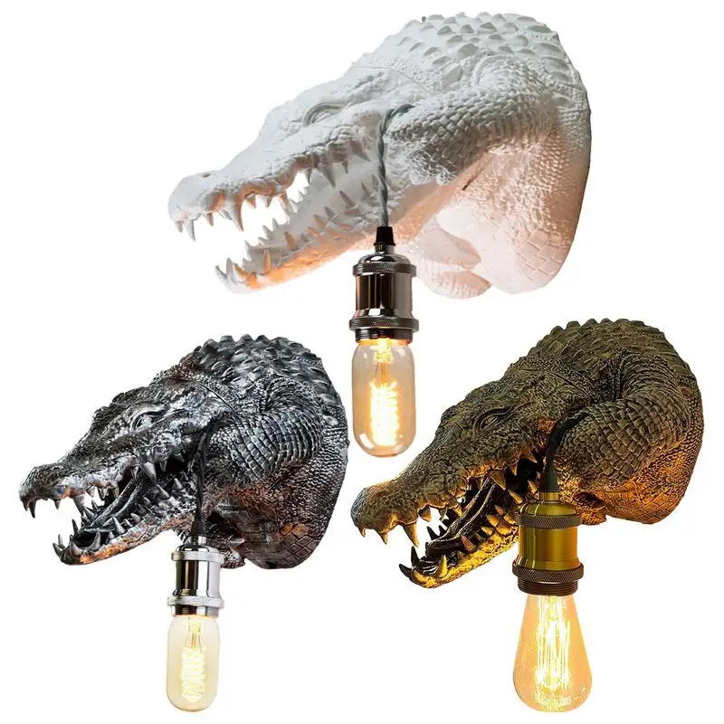 Imagem -06 - Crocodile Creative Bedroom Light Lâmpadas de Parede Resina Jacaré Night Light Wall Sconce Meninos e Meninas