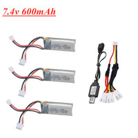 7.4V 600mAh LiPo Battery for WLtoys F959 XK DHC-2 A600 A700 A800 A430 2.22Wh RC Drone Spare Parts 7.4v 2s li-po battery