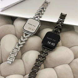 Luxury Stainless Steel Bracelet For iWatch Series 9 8 7 6 Ultra SE 4 5 3 For Apple Watch Band 41mm 45mm 44mm 40mm 42mm 38mm 49mm