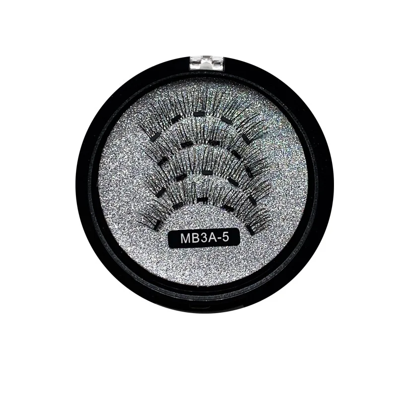 Conjunto de cílios postiços magnéticos, atração magnética, cinco cílios magnéticos, cola reutilizável, maquiagem para os olhos sem cola