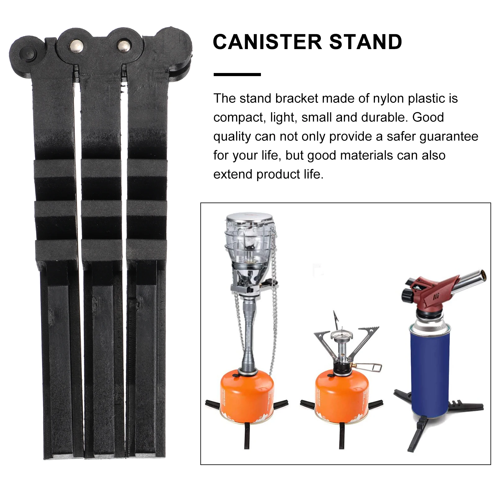 

Camp Stove Stand Outdoor Gas Tank Holder Windproof Fuel Can Stabilizer Folding Bracket for Camping Hiking Durable Nylon Plastic