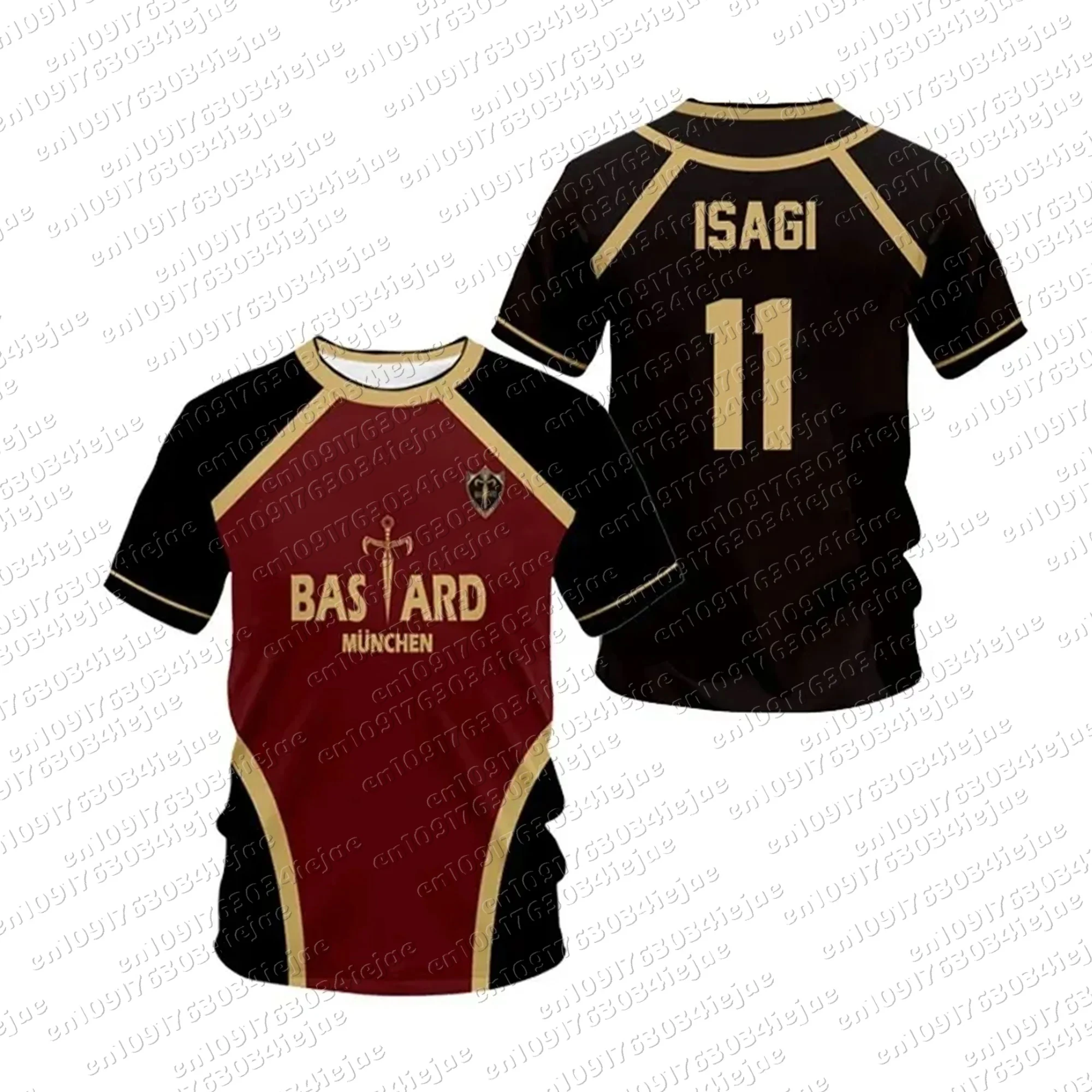 Jersey Futsal Anime Bastard Munich Sommer Herren- und Damen-Kinder-3Dt-Shirt, lässiges Sport-T-Shirt, Oberteil – Detail 6