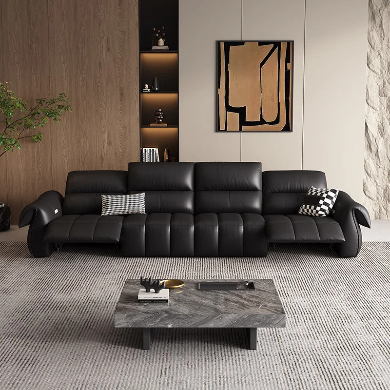 The first layer of cowhide multi-functional electric sofa, household living room, genuine leather sofa