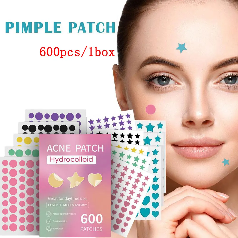 600 st Acne Patches Vijf kleuren Gemengde Ster Puistje Patch Smet Cover Acne Verwijderen Concealer Gezicht Spot Make-Up Tool Huidverzorging sticker