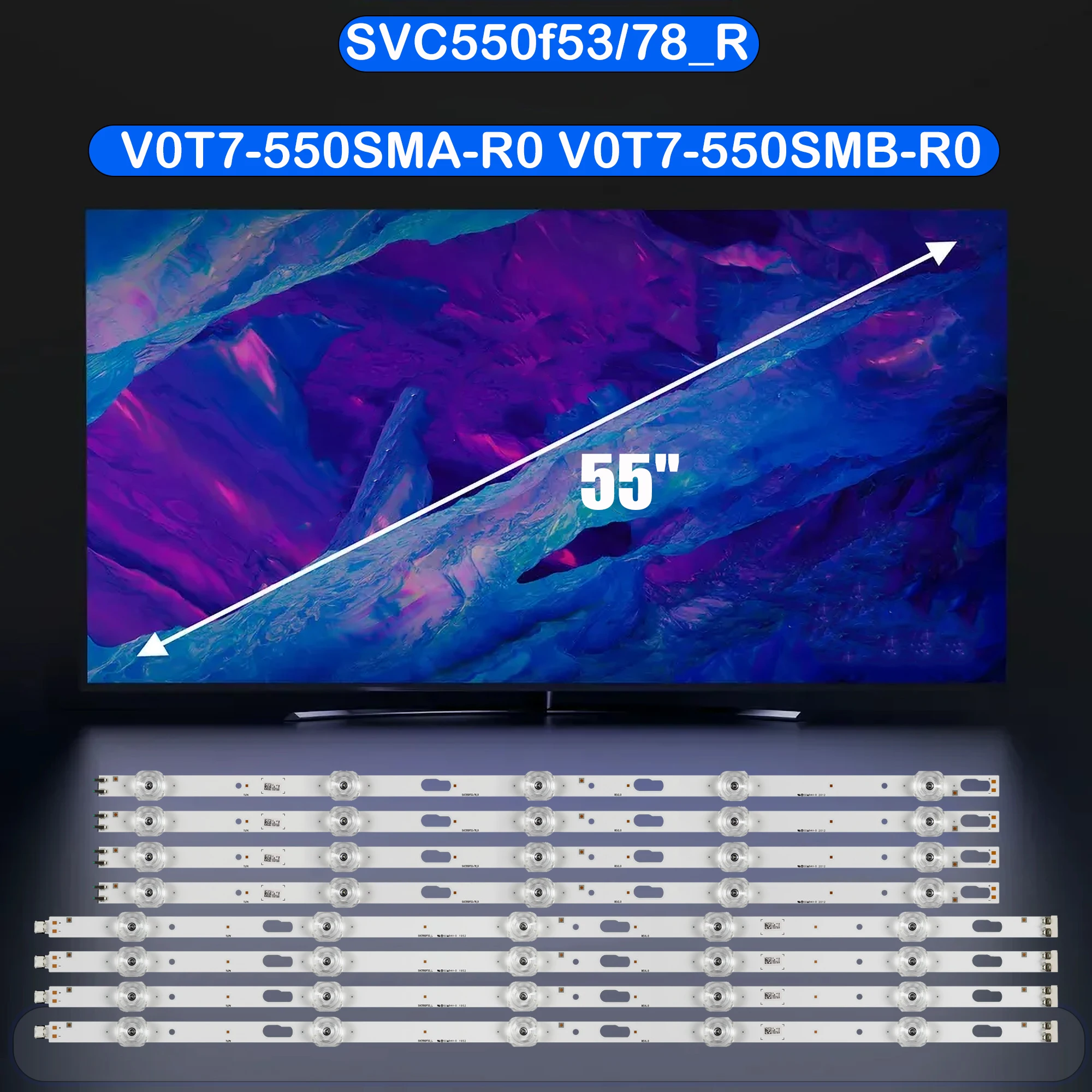 

LED backlight Strip For UE55TU8300U UE55TU8372U UE55TU8500U UE55TU8570U LH55QETELGC LH55BETHLGF LH55BETHLGF HG55NT690UF