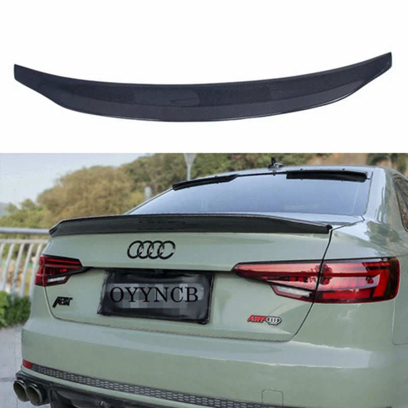 

FOR Audi A4 B9 S4 S-line 2017-2020 Sedan BLS Style Carbon Fiber Rear Spoiler Trunk Wing FRP Gloss Black Forged Carbon
