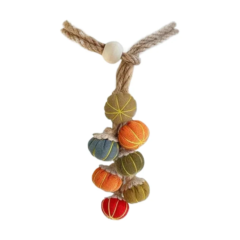 

2PCSPumpkin String Pendant Fabric Curtain Tie Rope Cartoon Adjustable Cute Modern Decoration