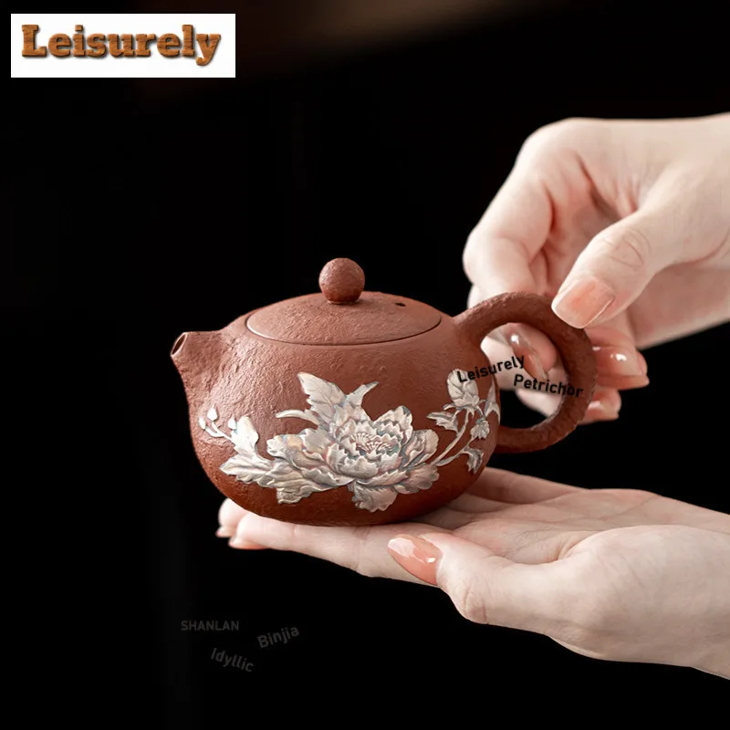 

170 мл позолоченный серебряный пион Xishi чайник традиционный чайник для заварки чая чайник с ситечком аксессуары для кафе украшения