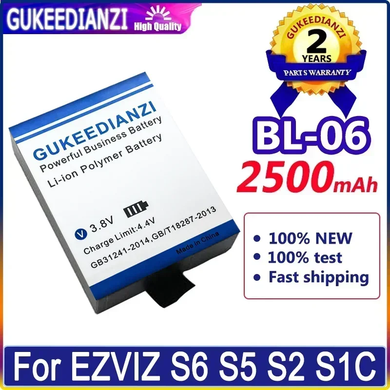 BL-06 Replacement Battery For EZVIZ S6 S5 S2 S1C High Capacity 2500mAh