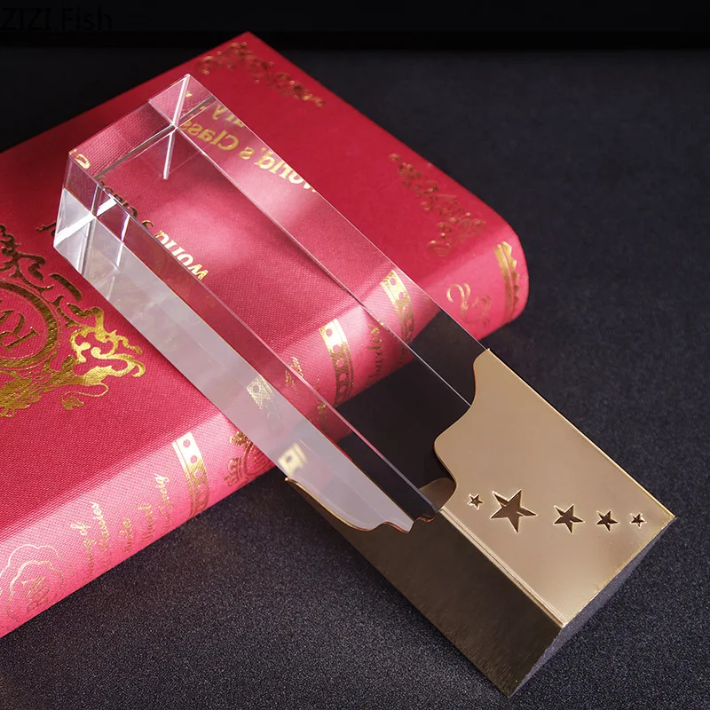 Electroplated Metal Crystal Trophy Ornament Commemorative Crystal Sculpture Presentation Model Decoration Crafts Figurines