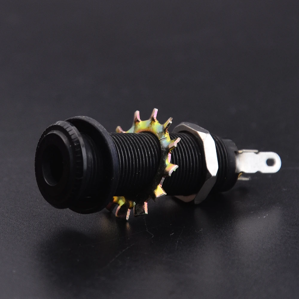 Stereo Long Threaded  Output Jack for Electric Guitar Bass Chrome/Black/Black Nickel/Gold  Guitar Accessories