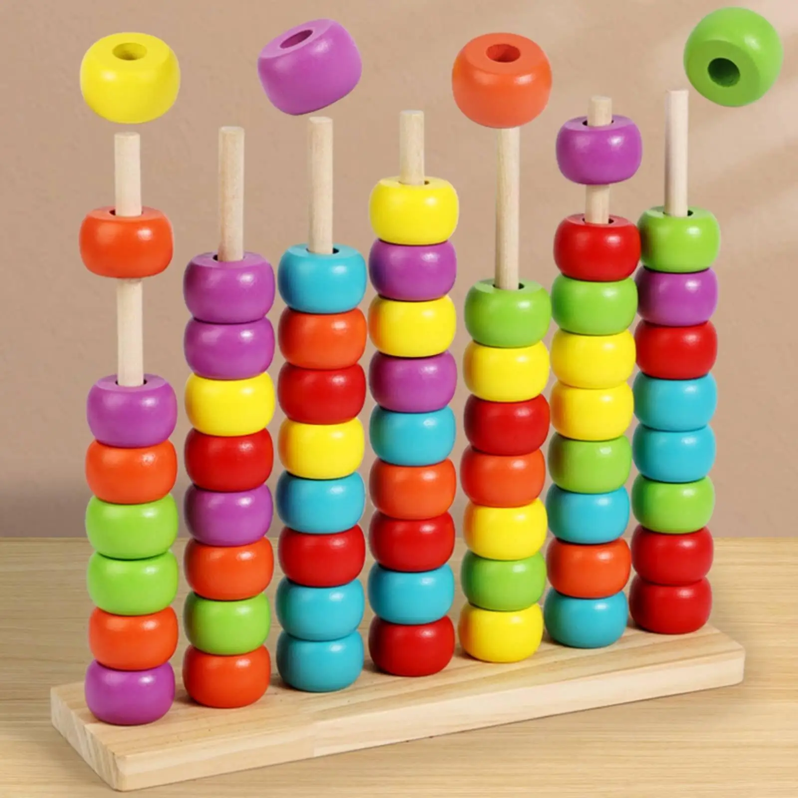 Children Arithmetic Frame Wooden Educational Puzzle Kids Toys for Learning Numbers Color Sorting and Logical Thinking