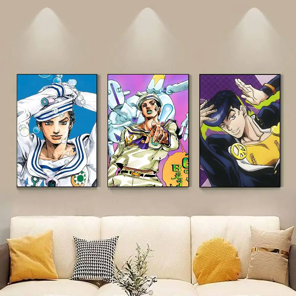 Jojo J-Josuke Higashikata Poster HD Quality Wall Art Retro Posters For Home Room Wall Decor Self Adhesive