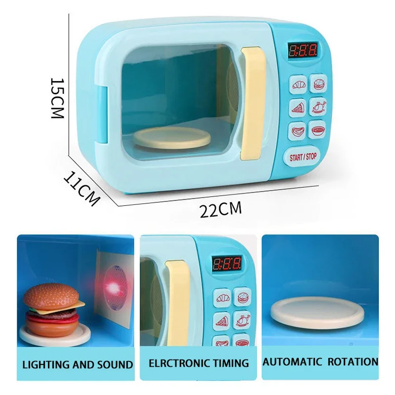 Keukenspeelgoed voor kinderen Simulatie Magnetron Educatief speelgoed Mini-keuken Voedsel Fantasiespel Snijden Rollenspel Meisjesspeelgoed