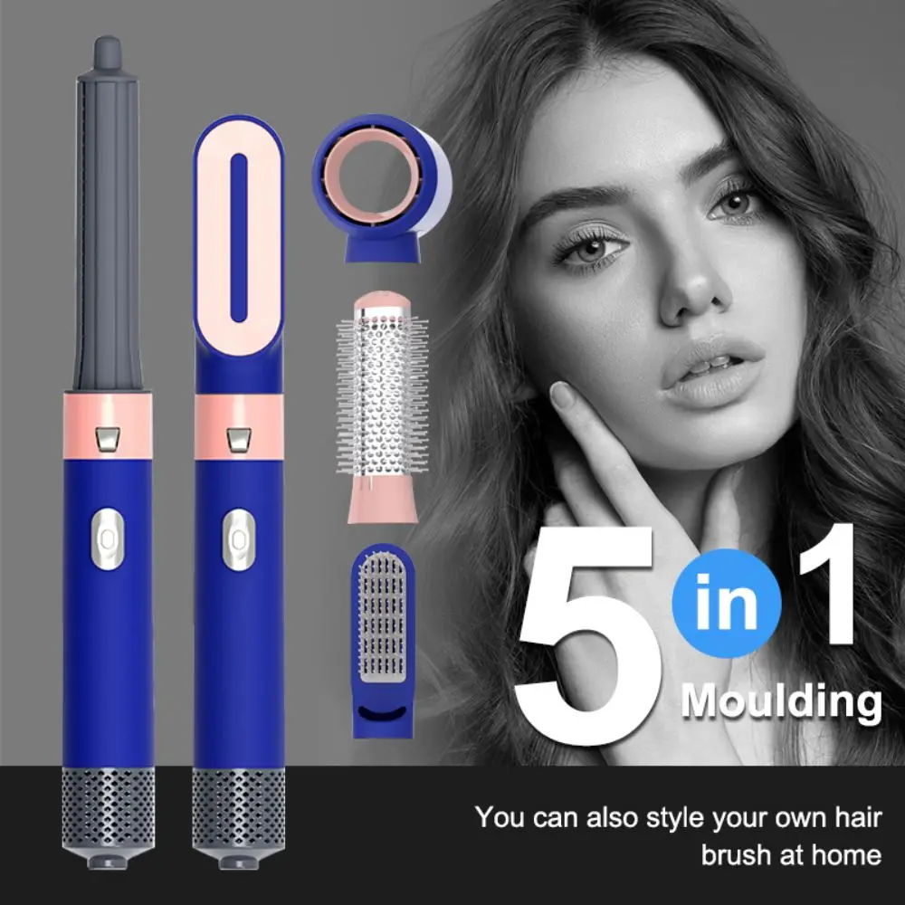 

5 in 1 Hairdryer Curling Set Negative Ion Hairdryer Half Round Brush Hair Curler Curling Brush Quick Dry Styling Brush