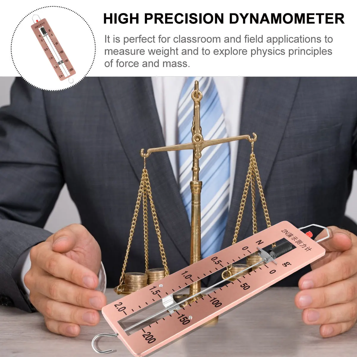 

1Pcs Spring Dynomometer Dual Scale Stable Physical Mechanics Apparatus Lightweight Laboratory Tool for Field Physics Experiments