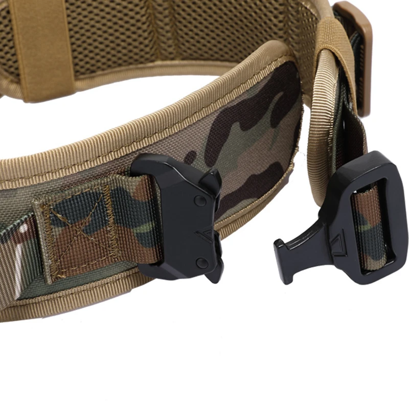 Imagem -06 - Tactical Militar Dog Collar Caminhadas Treinamento Caminhada Caça Pet Belt Quick Release Correndo Escalada cs Game Working co