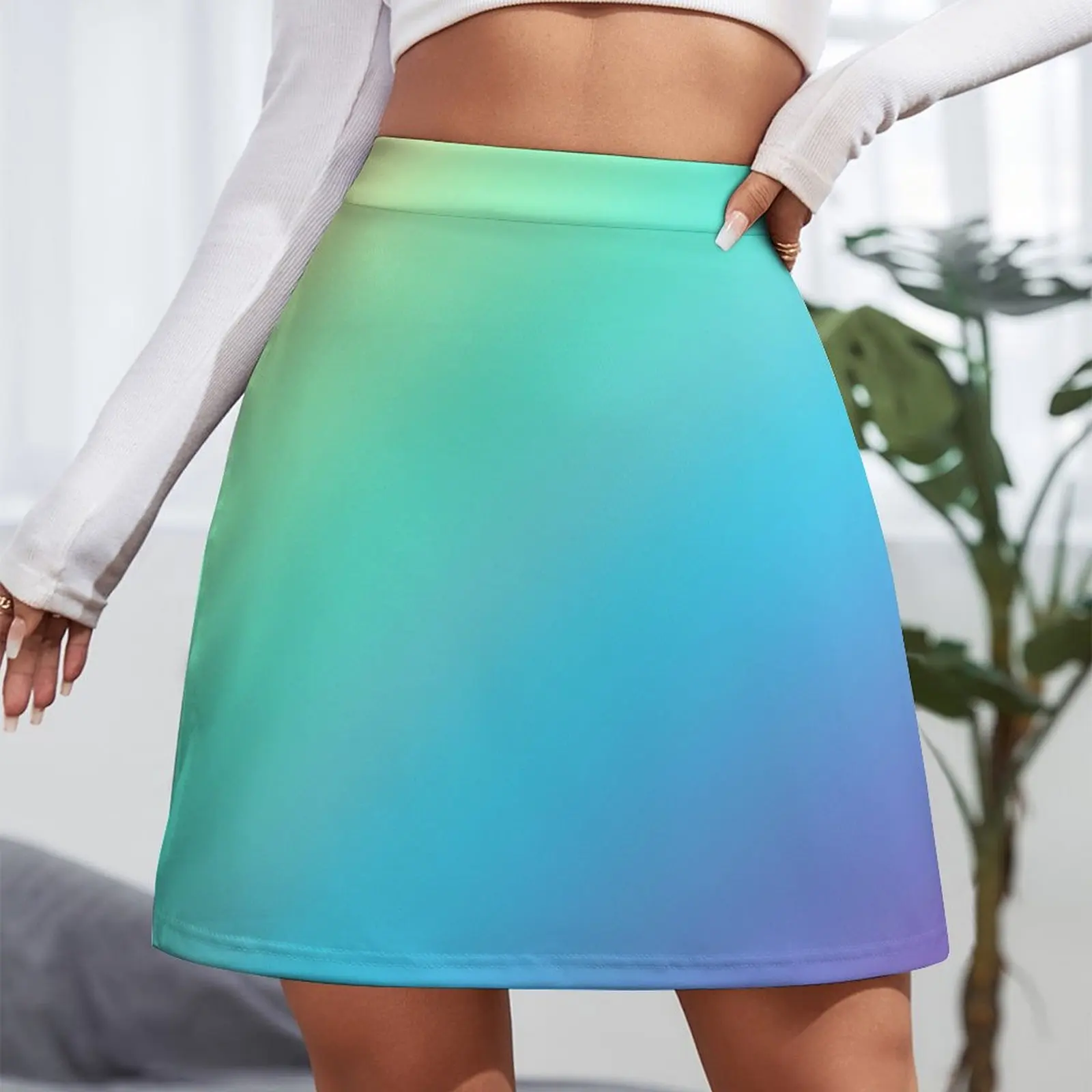 Pastel Rainbow Diagonal Ombre Mini Skirt skirt set women's clothing summer 2023 novelties korean clothes ladies