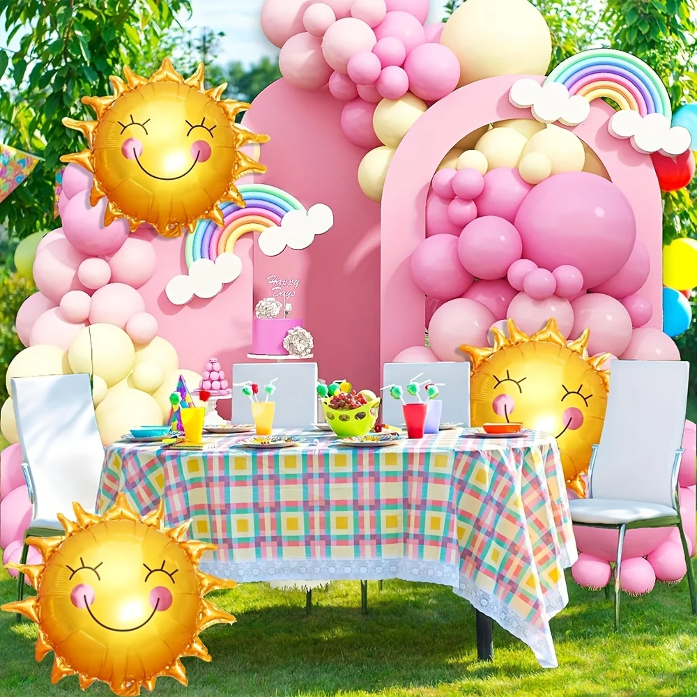 1pc/18PCS Maca Pink Yellow Balloon Garland Set Suitable for Back To School Decoration,Birthday Party Balloon Decoration Supplies