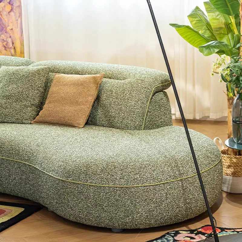 Italian simple modern fabric L-shaped sofa set, sponge wooden legs, suitable for hotel villa living room