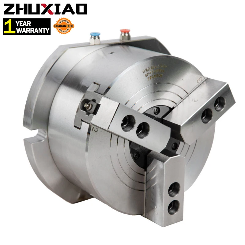 

4-дюймовый полый пневматический патрон, 3-кулачковый вертикальный, регулируемый внутренний или внешний зажимной пневматический патрон для обработки сверлильного станка