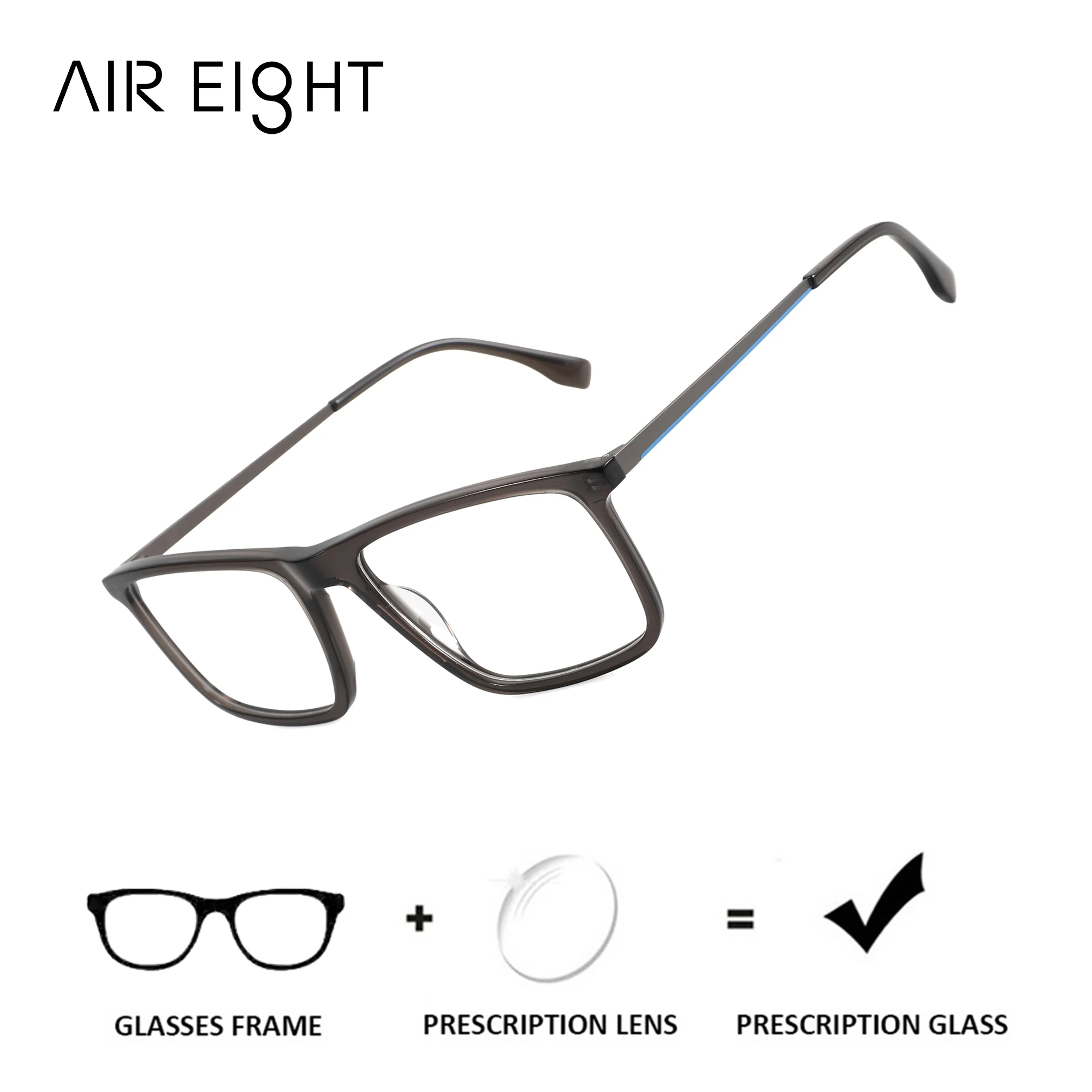 AIREIGHT M Size Acetate Rectangle Photochromic Medical Prescription Glasses For Men Anti Blue Light Myopia Optical Eyeglasses