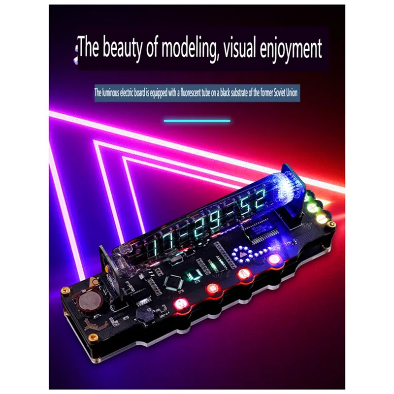 

Отличные часы со светящейся трубкой RGB, светодиодные часы с люминесцентной трубкой «сделай сам», художественные и технологические украшения стола, трубка с псевдо-никсими, легко в использовании