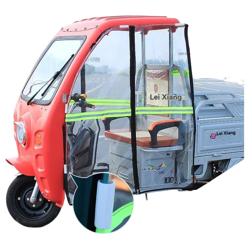 OFEENY Winter Warm Enclosure Curtain for Delivery Electric Tricycle, 2&3 Side Windproof Rain Shield Canopy Door Curtain