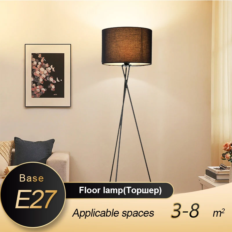 

Nordic modern solid wood&cotton fabric lampshade floor lamp E27 220V coffee table floor lamp for living room bedroom hotel room